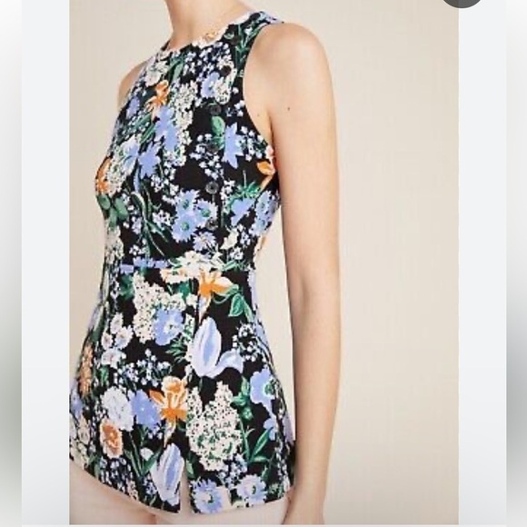 Anthropologie Maeve floral Brenner Peplum top - Picture 1 of 9
